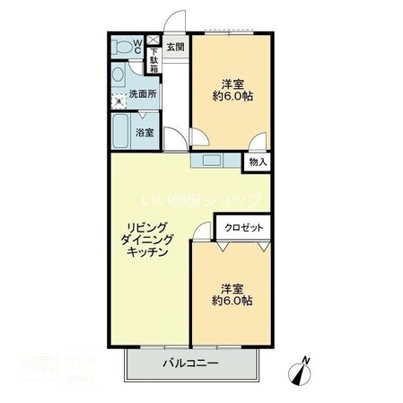 宇多津駅南口 徒歩16分 2階の物件間取画像